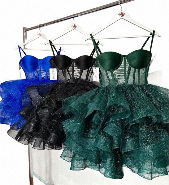 Modèle Blink Emerald Short Prom Cocktail Dres 2023 Little Black Dr Sweheart Gillter Ruffles Mini Soirée Ocn Robe a62g #