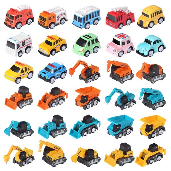 Modèle de puzzle de construction modèle jouet modèle de voiture 6 pièces modèle de voiture bloc alliage jouets camion ingénierie véhicule modèle pelle grue simulation voiture dessin animé jouet voiture cadeau de noël