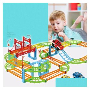 Kits de construction de modèles Kit de construction Coaster DIY Toy Tramway Rail Car Ram 1500 Blocs de briques Haute vitesse Education Roller Jouets Enfants Noël Dhxtp