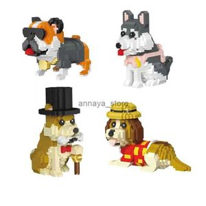 Kits de construcción de modelos Kawaii Animal perro Mirco bloques de construcción Husky Bulldog lindo DIY mascotas modelo Schnauzer Labrador Retriever Mini figura de ladrillo Juguetes