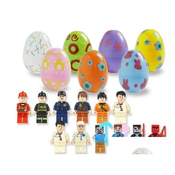 Kits de construction de modèles Kid Creative DIY Toy Easter Egg Décoration Jouets Lapin Construire Brique 10Pcs Ruban Shell En Plastique Tordu Pour Les Enfants Gif Dhszg