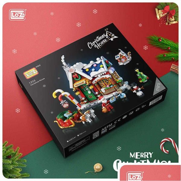 Kits de construction de modèles Loz blocs bricolage briques de construction mignon ensemble de noël jouets pour enfants Juguetes père noël enfants cadeaux filles présentes Dhbj4