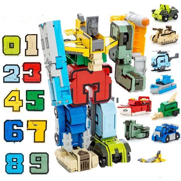 Kits de construcción de modelos Mini Build Block Transformer Toy Número Deformater Robot 71043 Animal de dibujos animados para niños Devastator Lepin Drop Dhooa