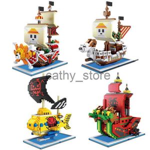 Kits de construction de modèles One Piece Anime Building Blocks Cartoon Figure Pirate Ship Joyeux Mille Soleils Brique Assembler des Blocs Enfants Jouet Éducatif Cadeau x0705