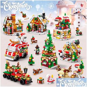 Modelbouwsets Kerstman Kerstfilm Mini Blokblokken Treinset Bouwpakket Diy Speelgoed Lepin Baksteen Voor Kinderen Drop Levering Speelgoed