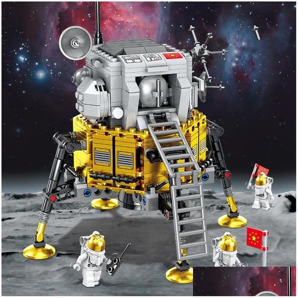 Kits de construction de modèles Spacex War Build Block Lepin Brick Blocks Technic Space Exploration Lunar R Metamorphic Warrior King Kong Rocket Dhjr7