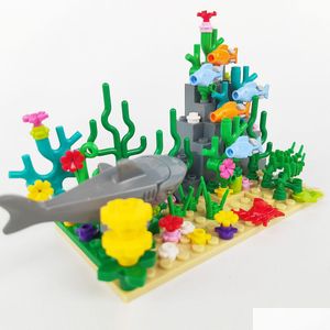 Kits de construcción de modelos Juguetes al por mayor Custom 128pcs Pequeños conjuntos de partículas pequeñas Technic Underwater World Lepin Creator coleccionable para KI DHAPF