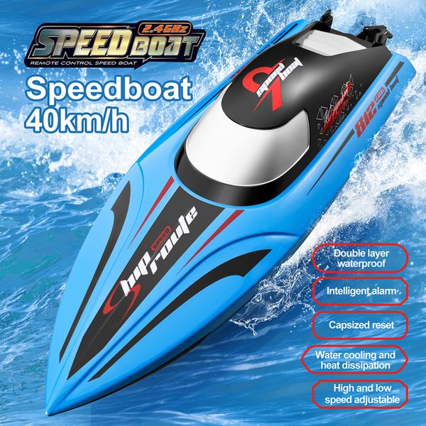 Modèle Ensemble 2 4GHz RC Bateau 40KM H Télécommande Professionnelle Haute Vitesse Racing Speedboat Endurance 25 Minutes Pour Adultes Enfants Garçons Cadeaux Jouet 230703