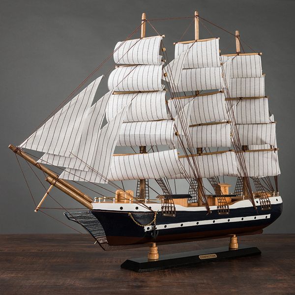 Ensemble de modèles assemblés 80 cm grand modèle de voilier en bois artisanat jouets bateau à voile 3D navire méditerranéen décor à la maison tuyau cadeau à un ami 230625