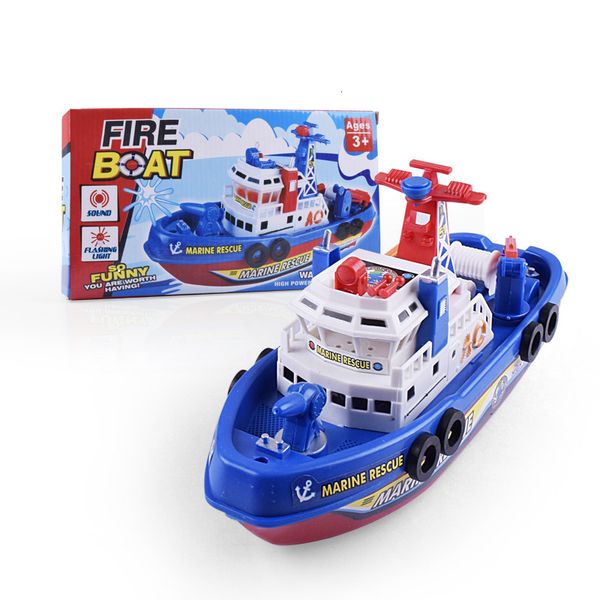 Modèle Set Creative Children's Electric Fire Boat for Boys Water Spray Touet Educational Petitflugfust Education Birthday Toys Gift 230602