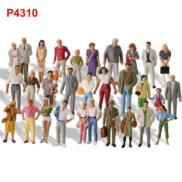 Ensemble de modèles Evemodel 30pcs Différentes Poses Trains 1 43 O Scale All Standing Painted Figures Passagers People Railway P4310 230613