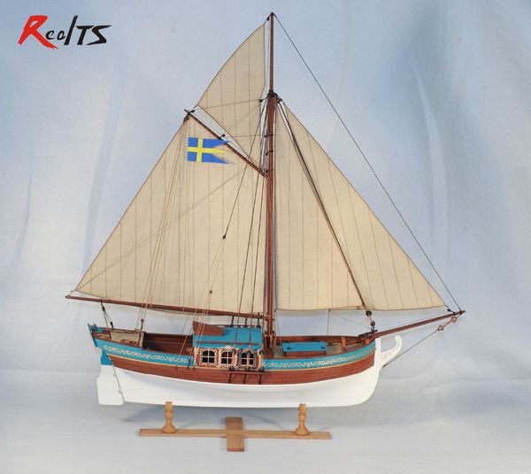 Juego de modelos El yate real sueco de 1770, modelo de barco de vela, modelo clásico de madera, barco de lujo con estructura interna, yate Suecia 230625