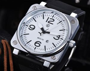 Model Top Brand Luxury Wristwatch Band de sangle en caoutchouc Quartz Bell Multifinection Business en acier inoxydable Men Ross Square Watch 4133961