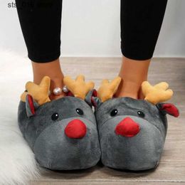 Modeling Cute Cartoon Home Warm Deer New Comfortable Plush Cotton 2024 Indoor Women Shoes Slippers T230828 821