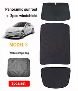 Modèles Skylight pour Tesla Model S Sunshade Toilet Sun Suncreen Pliable Mesh UV Isolation Shade Modified Auto Car Accessories5030517