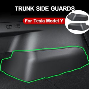 ModelY 2022 Accessoires de protection intérieure pour Tesla Model Y Protections latérales de coffre arrière TPE Cover Fluff Surface Coin Protection Shell Pièces de voiture