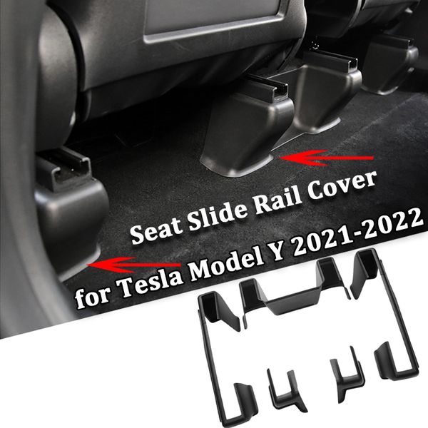 Accesorios interiores ModelY para Tesla modelo Y, rieles deslizantes para asiento trasero, juego de cubierta protectora de esquina, carcasa protectora de decoración antigolpes