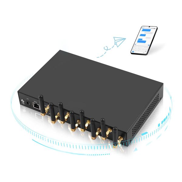 Modems 4G LTE 8 canaux d'antenne signal à gain élevé prise en charge du modem sans fil Smpp Http Api analyse des données et système de notification SMS Drop D Ot3Vt