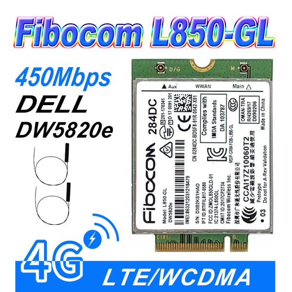 Módems para Dell DW5820e Fibocom L850-GL LTE/WCDMA 4G Módulo de tarjeta WWAN 0284DC 284DC 230725