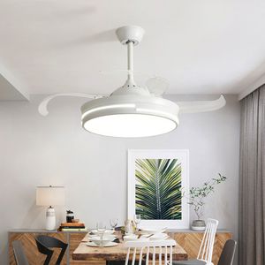 Moderne 110/220 V LED Plafondventilatoren met Licht Slaapkamer Wit Ventilateur Afstandsbediening Houten Huis Indoor Koelventilator Lamp