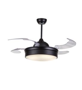 Moderne 42 ventilateur de plafond lustres en cristal 36W gradation lumières télécommande Invisible LED ventilateurs pliants lampe salle à manger 110V 220V7805421