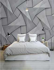 Papier peint moderne 4D pour murs fonds d'écran en tissu en soie en ciment fonds d'écran décoratifs stéréoscopique gris mural salon décoratif5311663