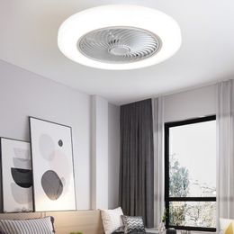 Moderne 50 cm Bluetooth -applicatie Intelligente plafondventilator met lamp afstandsbediening lampventilator geïntegreerde interieurdecoratielamp
