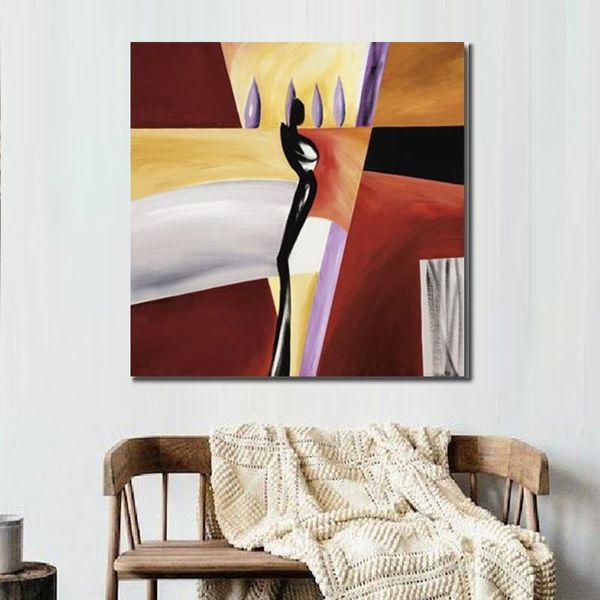 Art abstrait moderne de toile Flaming Hot Handmade Oil Painting Contemporary Wall Decor