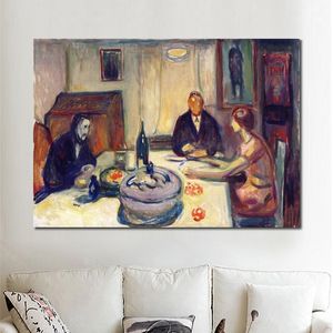 Toile abstraite moderne Art Oslo Bohemians (1925 - 1926) Edvard Munch Peinture à l'huile faite à la main Décoration murale contemporaine