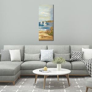 Moderne abstracte canvaskunst Sunny Beach Panel Ii handgemaakte olieverfschilderij hedendaagse wanddecoratie