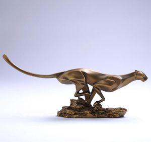 Moderne abstracte cheetah sculptuur polyresin luipaard standbeeld ornament handwerk accessoires voor zakelijke gift en kamer decoratie