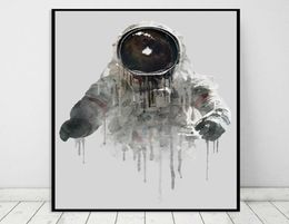 Affiches et imprimés d'astronautes à l'encre abstraite moderne, peintures sur toile, images d'art murales pour salon, décoration de la maison, Cuadros No Fr1572275