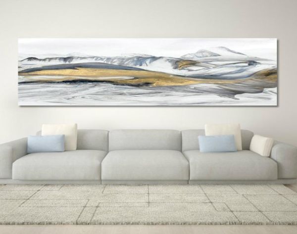 Pintura al óleo de paisaje abstracto moderno, carteles de montañas chinas, impresiones decorativas de pared, imágenes artísticas para sala de estar, dormitorio, hogar De4686567