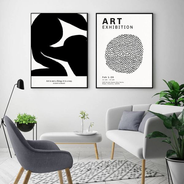 Affiche abstraite moderne Black White Tolevas Line Drawing Art Print Impression minimaliste Picture de mur pour le salon Décor Home Room