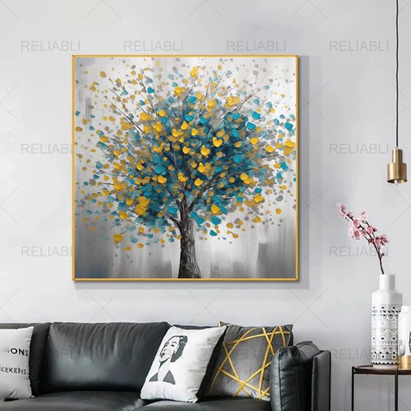 Carteles y estampados de árbol abstracto moderno Pintura Pintura de arte de la pared Fotografías para sala de estar Decoración del hogar Color de decoración del hogar Cuadros
