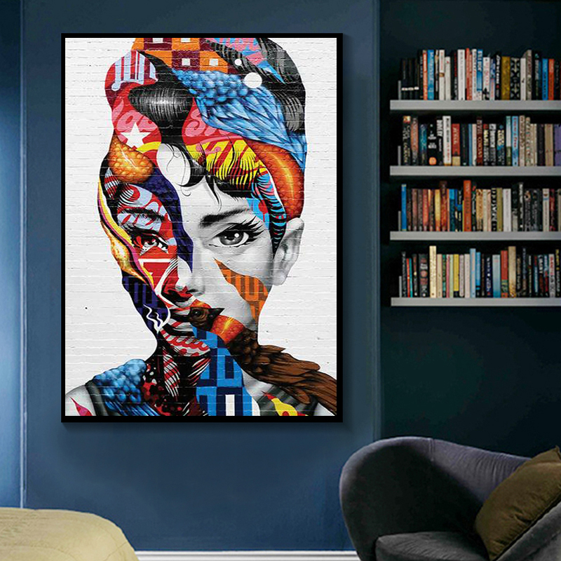 ArtDecor Women Canvas Print - Modern Abstract Wall Painting for Living Room Decor, Cuadros Poster with Bold Colors & Style