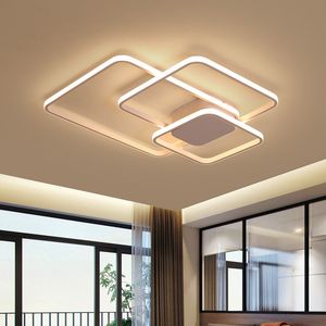 Moderne aluminium golfplafondverlichting LED-lamp voor woonkamer slaapkamer armatuur cirkel ringen moderne plafondlamp AC90V-265V licht