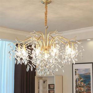 Moderne Amerikaanse klassieker Crystal kroonluchter Lichten voor woonkamer slaapkamer gouden gesuspendeerde led led kroonluchter keukenverlichting armatuur 9334N