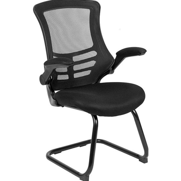 Muebles de flash modernos y cómodos Kelista Silla de recepción de la base de trineo negro Kelista de trineo con brazos volteados - Solución de estilos para oficinas y áreas de espera