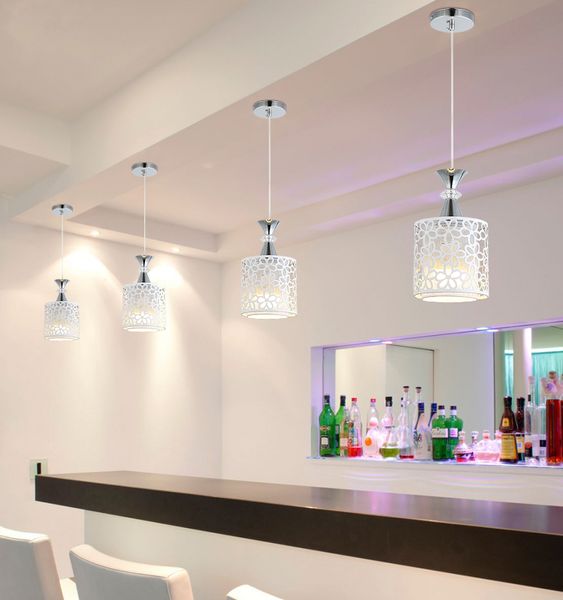 Lámpara de araña led moderna y sencilla para restaurante americano, luces colgantes pequeñas nórdicas de una sola cabeza, lámpara colgante de comedor creativa de cristal