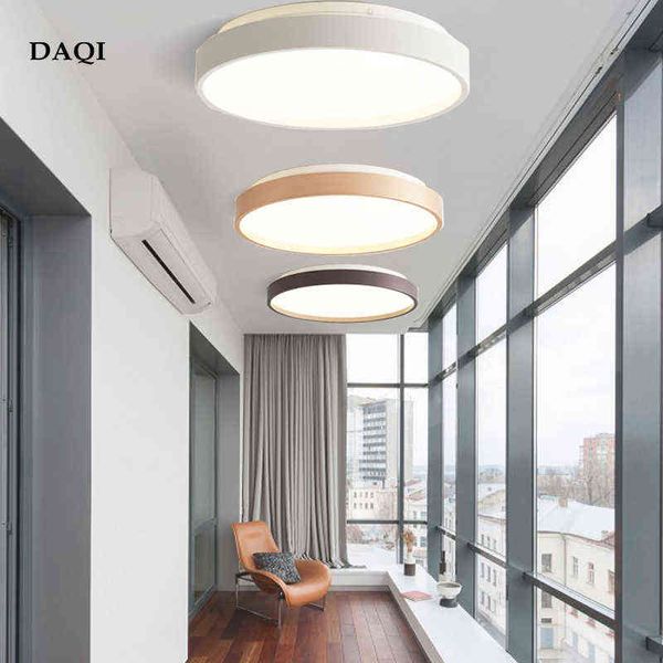 Plafonnier rond moderne et simple pour chambre à coucher Nordic LED restaurant éclairage hôtel café RC éclairage de plafond dimmable W220307