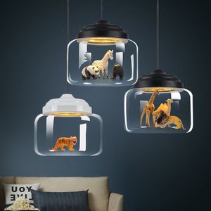 Lampe à suspension Led Animal moderne pour cuisine Restaurant café chambre luminaires suspendus créatifs Loft lampes suspendues