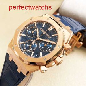 Modern AP pols Watch Royal Oak Series 26240or Rose Gold Blue Plate Belt Mens Leisure Business Sports Back Transparant Automatic Mechanical Watch