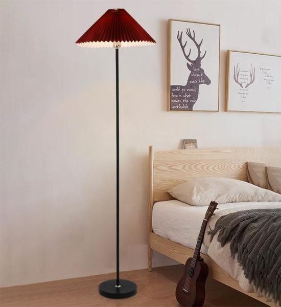 Lámpara de pie moderna Art Déco con atenuador para decoración de sala de estar y dormitorio - Lámpara de pie plisada de diseño danés para iluminación interior