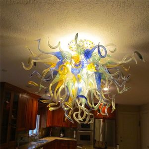 Moderne Art Decoratie Plafondverlichting 32 Inches Italië Designer Lamp Hand Blow Glas Keuken Kroonluchter Verlichting voor Woonkamer Foyer Christmas Wedding Hotel