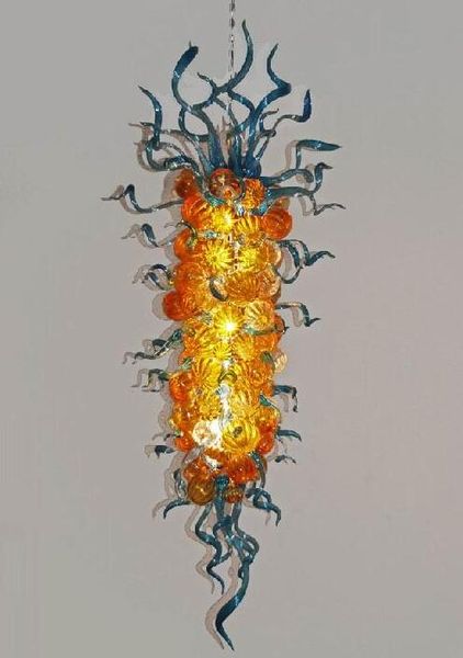 Lámparas Diseño de arte moderno Candelabros de Murano de alta calidad Luces LED Adornos Cintas Lámpara de araña de vidrio soplado a mano Accesorio de iluminación