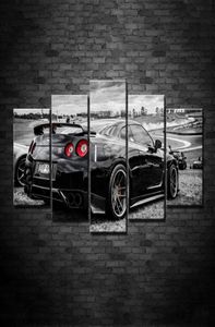 Moderne kunstlijst HD bedrukte muur canvas foto's 5 paneel Nissan GTR woondecoratie auto woonkamer schilderijen modulaire posters5891248