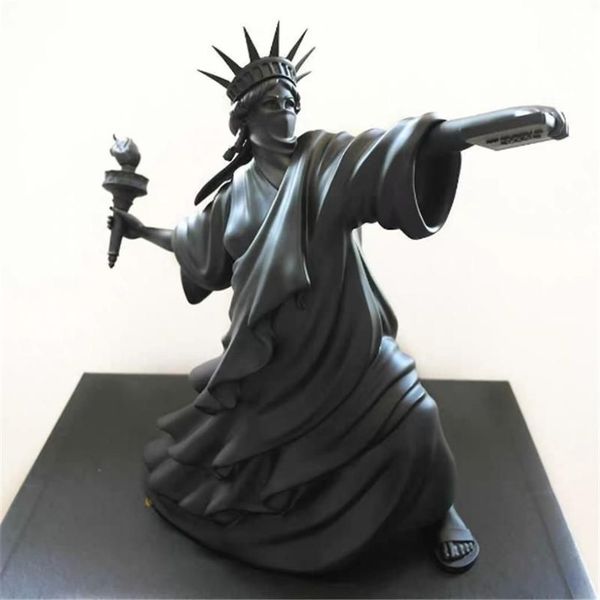 Statue d'art moderne de la liberté, torche de couleur noire, Riot of Liberty, foire d'art de Londres, Sculpture en résine, décoration de maison, cadeau créatif 336v