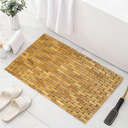 Tapis de salle de bain en bambou moderne étanche antibride anti-usure en bois à spa de cuisine pic