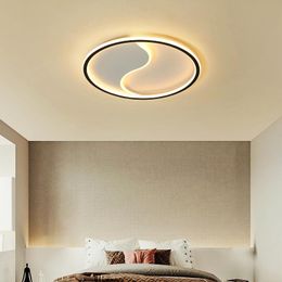 Plafonnier LED rond en acrylique au design créatif, design créatif, luminaire décoratif de plafond, idéal pour une chambre à coucher, une chambre à coucher, un grenier ou une cuisine, à intensité variable